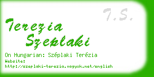 terezia szeplaki business card